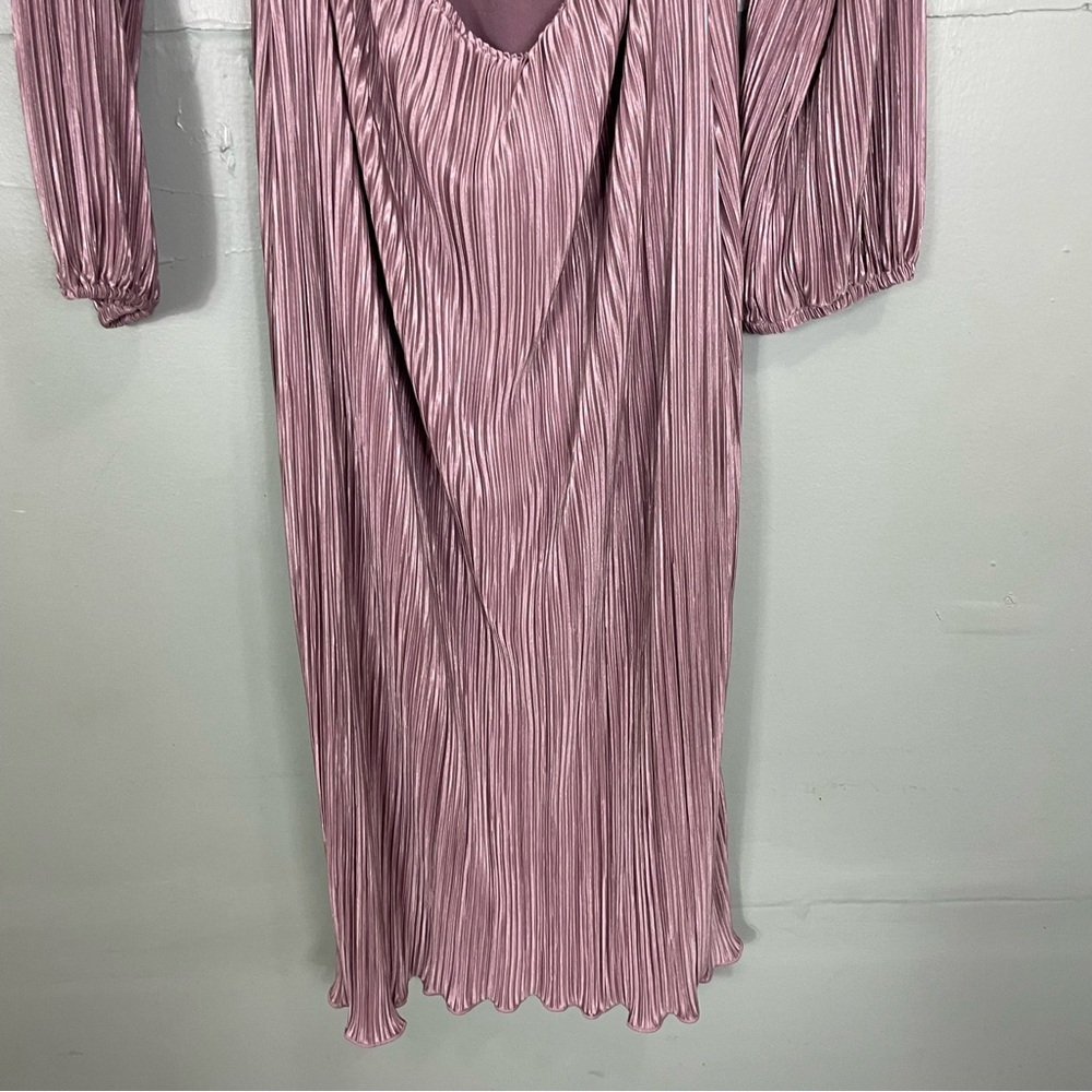 Baltic Born Amani Pleated Midi Dress in Lilac Purple Women Size XL Back Tie - Picture 8 of 11